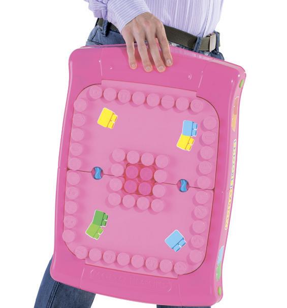 Игровой стол с конструктором, 20 элементов, в коробке, розовый  